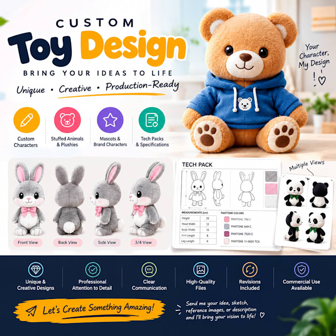 create unique custom plush toy designs