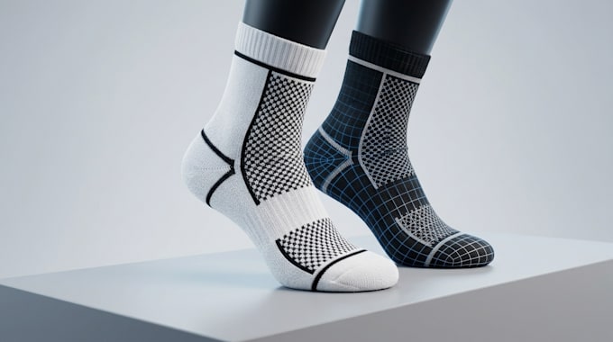 design realistic 3d socks mockups, 3d socks model and render for your brand,
