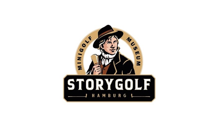 make mini golf museum story golf logo for you