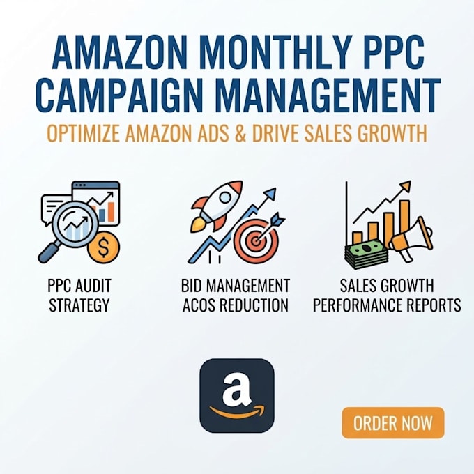 amazon monthly PPC campaign management, optimize amazon PPC ads and sales growth