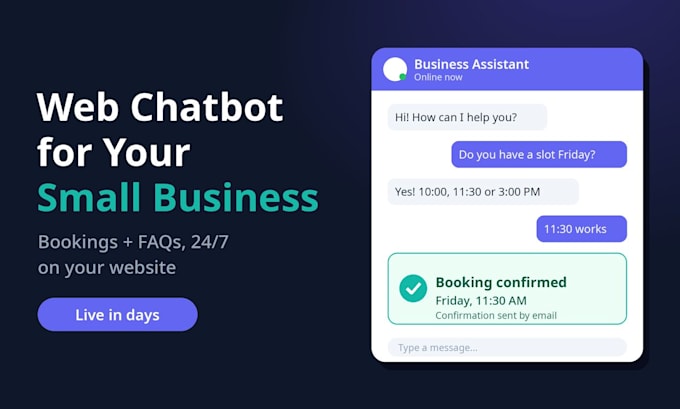 build a simple web chatbot with booking requests for your small business