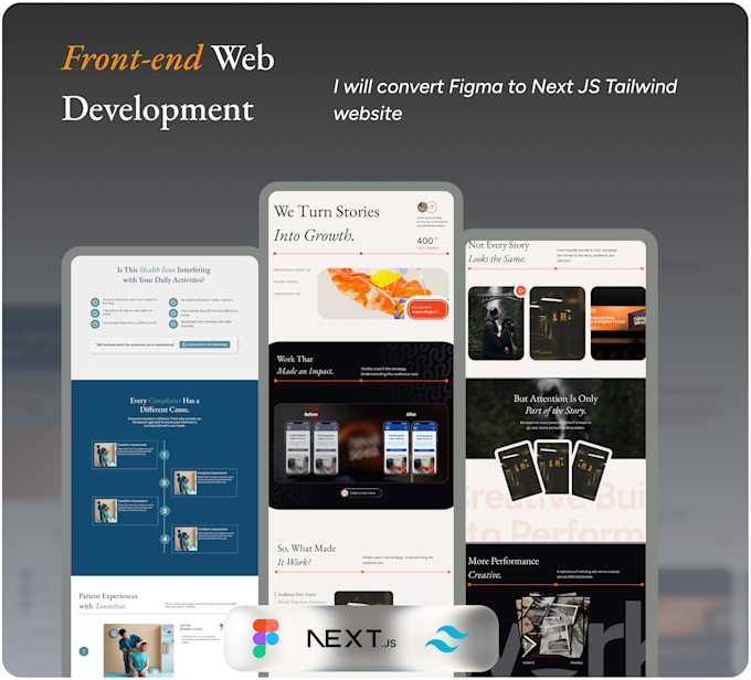 convert figma to next js tailwind website