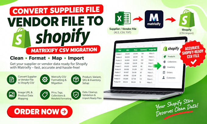 convert supplier file vendor file to shopify matrixify csv migration matrixify