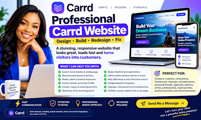 build carrd site website design custom carrd landing page fix carrd dns issue
