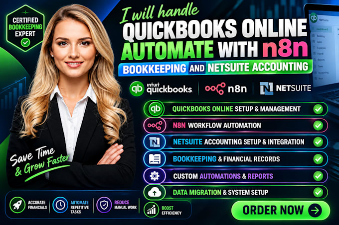handle quickbooks online automate with n8n bookkeeping and netsuite accounting