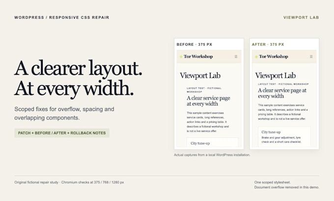 fix responsive layout and CSS issues on your wordpress website
