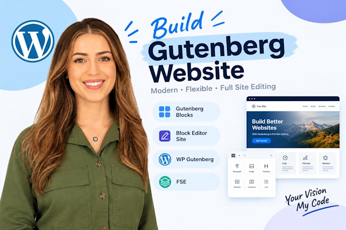 build gutenberg website, gutenberg blocks, block editor site, wp gutenberg, fse