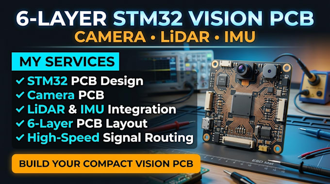 compact 6 layer pcb design for stm32 camera lidar imu vision device hardware