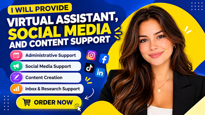 provide virtual assistant, social media and content support