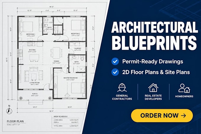 create blueprints and construction permit drawings
