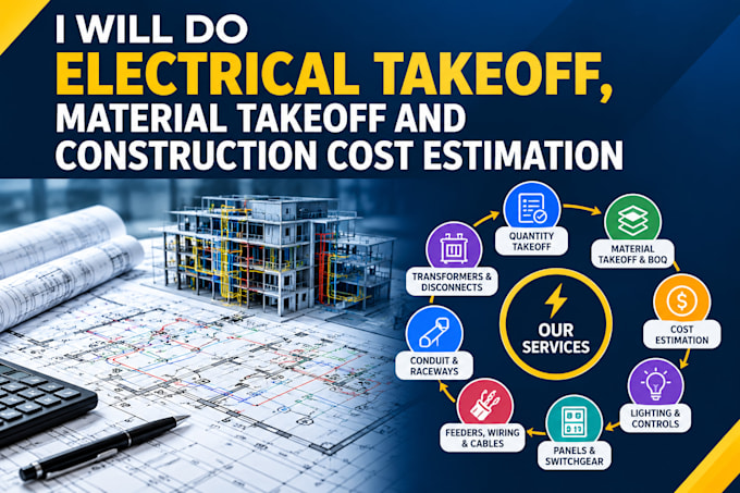 electrical takeoff, material takeoff and construction cost estimation