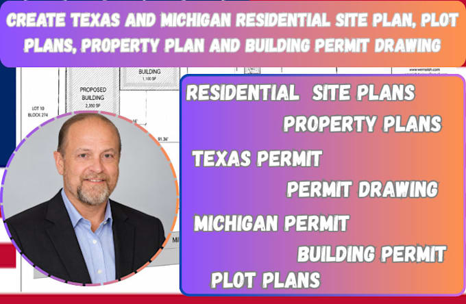 tx and mi residential site plans, plot plans, property plans and permit drawing
