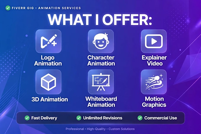 create amazing 2d 3d animation,animation and explainer video