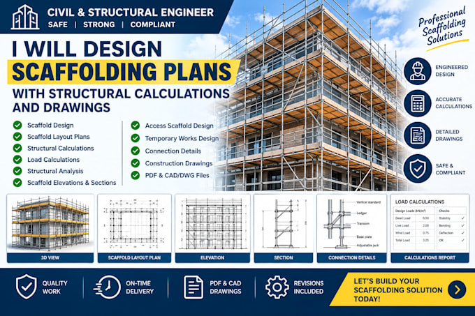 design scaffolding plans with structural calculations and drawings