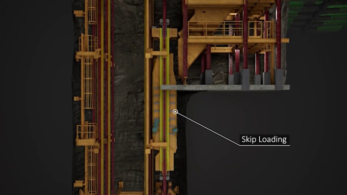 create 3d industrial animation underground mining heavy equipment visualization