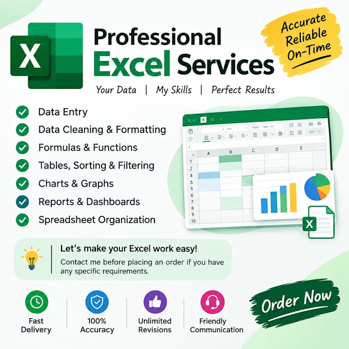 excel data entry , formatting cleaning, and reporting