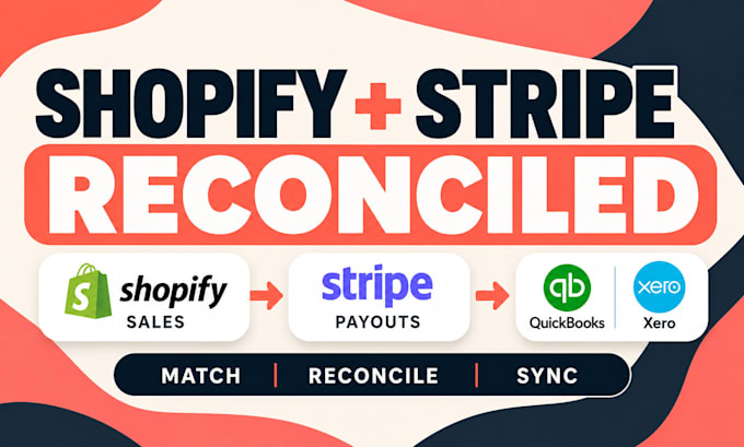 reconcile sync shopify bookkeeping stripe transactions with quickbooks xero