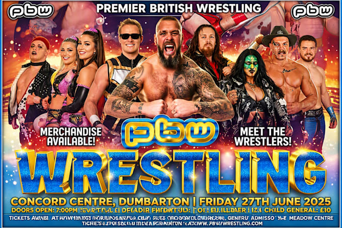 design a custom pro wrestling poster or match card
