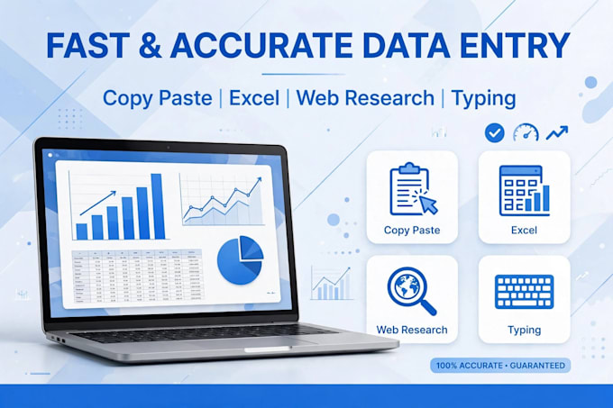 do fast and accurate data entry, copy paste and excel work