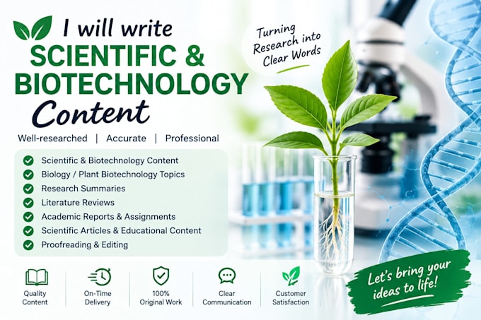 write scientific and biotechnology content
