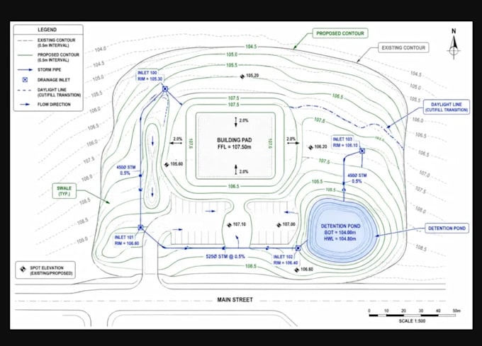 create site grading and drainage plans in civil 3d