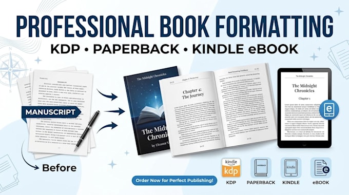 do book formatting, kdp book publishing, paper back, kindle ebook formatting
