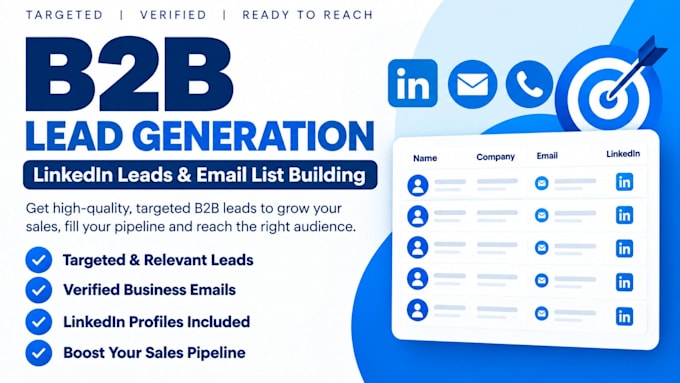do targeted b2b lead generation, linkedln leads, and email list building