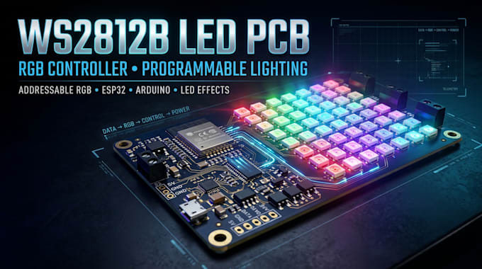design ws2812b pcb, rgb led controller and programmable lighting