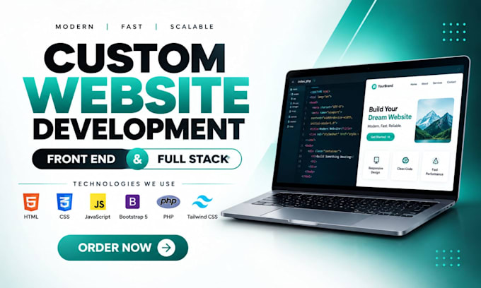 build custom website development as frontend, backend developer