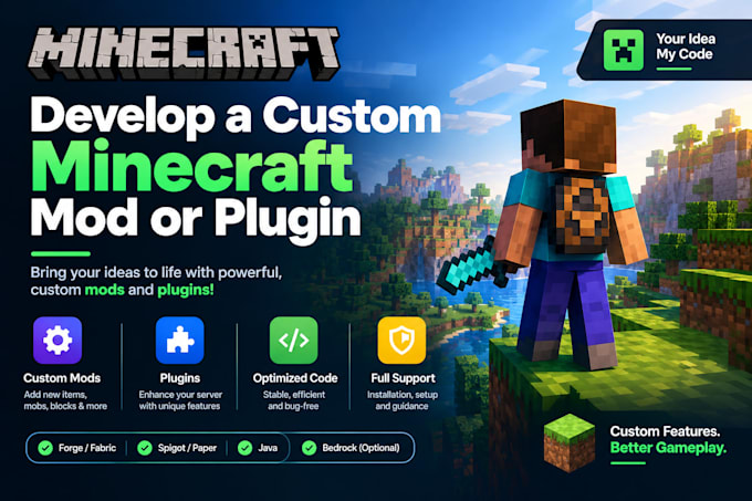 develop a custom minecraft mod or plugin