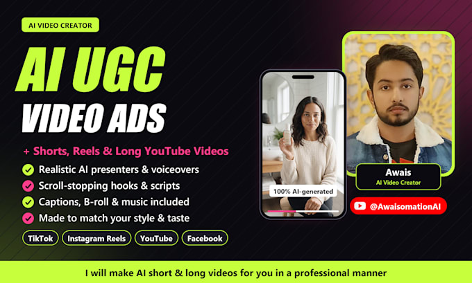 make ai ugc ads, ai short videos and long videos for you