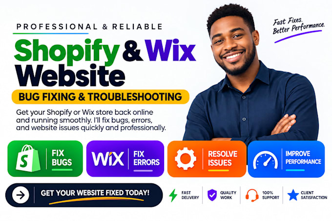 fix shopify wix ecommerce website bugs wix shopify themes errors troubleshooting