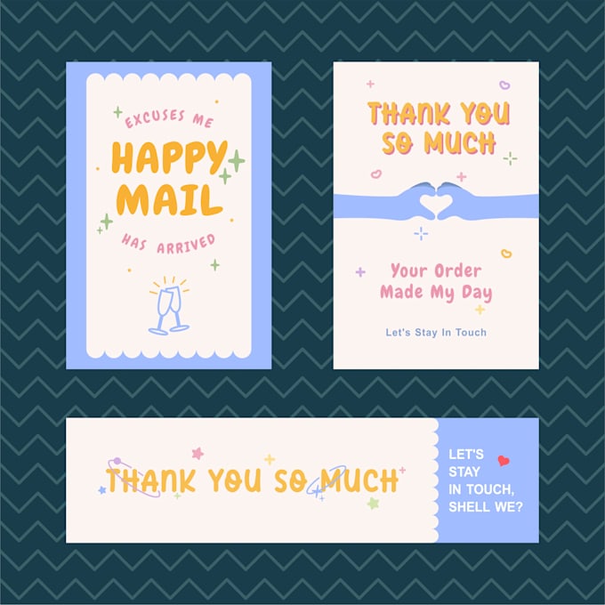 create aesthetic thank you card set for your package insert