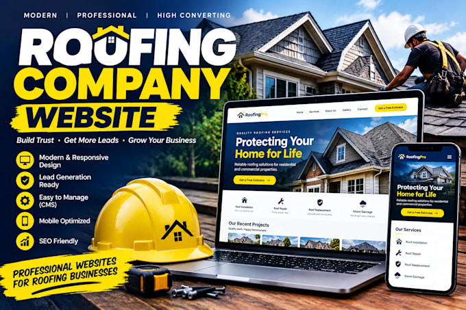 build a roofing contractor website with quote form and local SEO