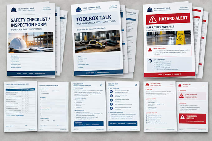 develop toolbox talks or hazard alerts for your company