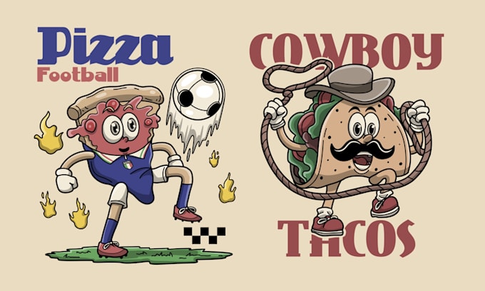 create retro cartoon mascot illustration