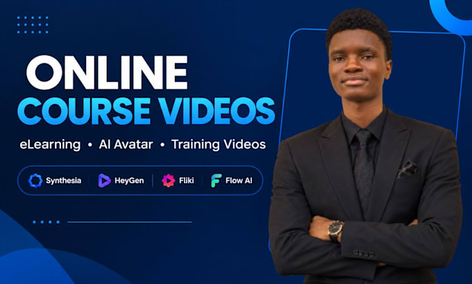 create online course video course elearning video with synthesia heygen fliki ai