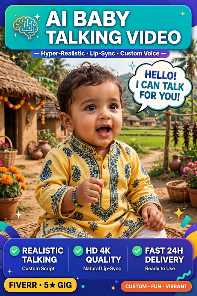 create cute talking baby video