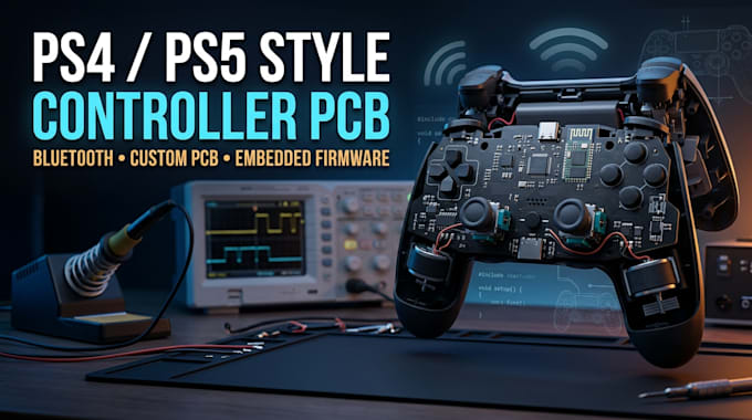 design ps4 ps5 style controller pcb with bluetooth and embedded firmware
