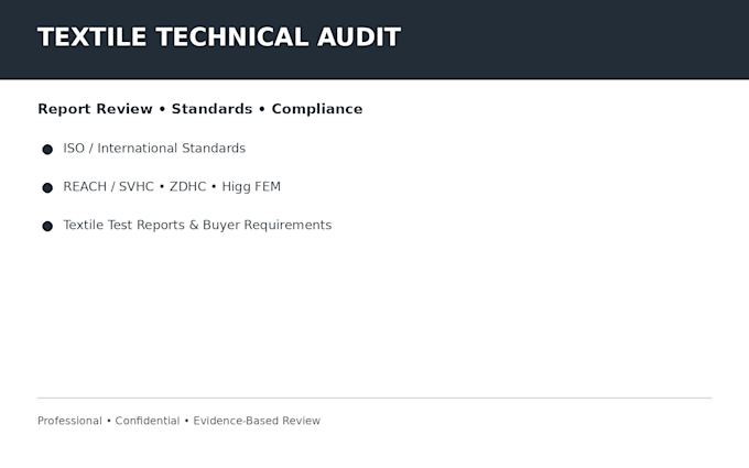 provide textile quality, compliance and technical consulting