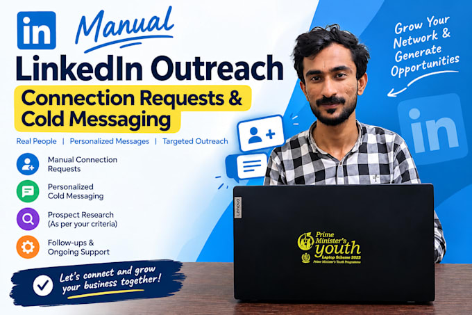 do manual linkedin outreach, connection requests and cold messaging