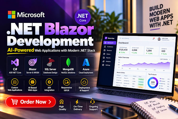 develop a dot net, dot net core mvc, API, razor application