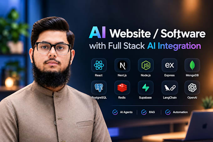 develop an ai website or software with full stack ai integration