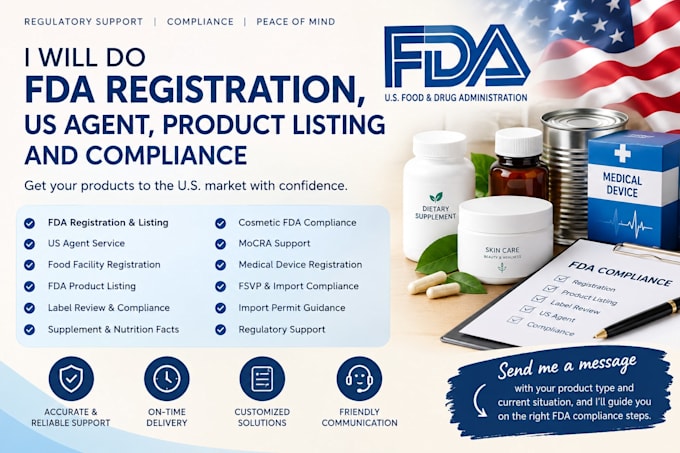 do fda registration, fda compliance, fda us agent, label review, fsvp agent