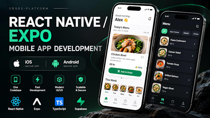 develop a react native expo mobile application
