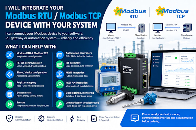 integrate your modbus rs485 device with software or iot