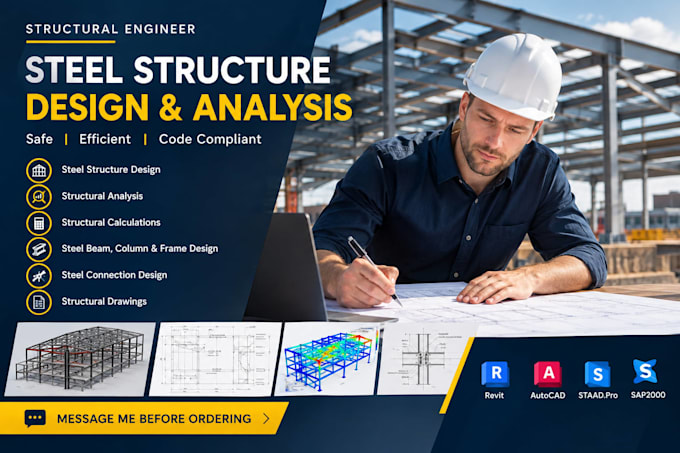 design analyse steel structures with structural calculations