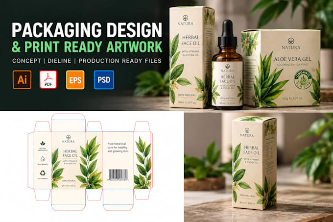prepare your packaging artwork on a print ready manufacturer dieline
