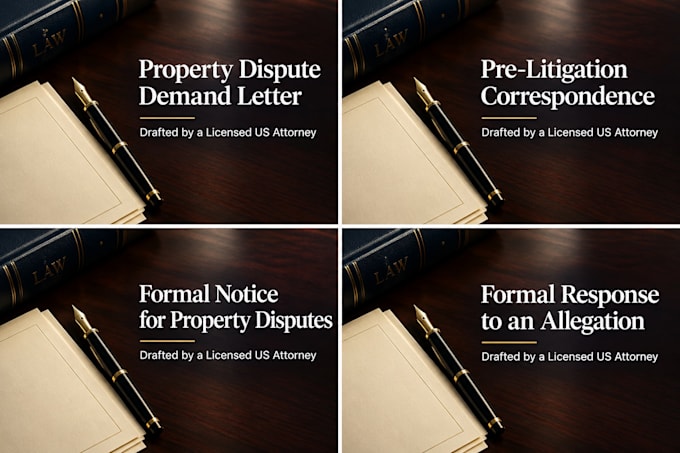 prepare pre litigation correspondence for a property dispute