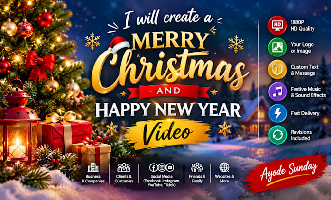 create a merry christmas and happy new year